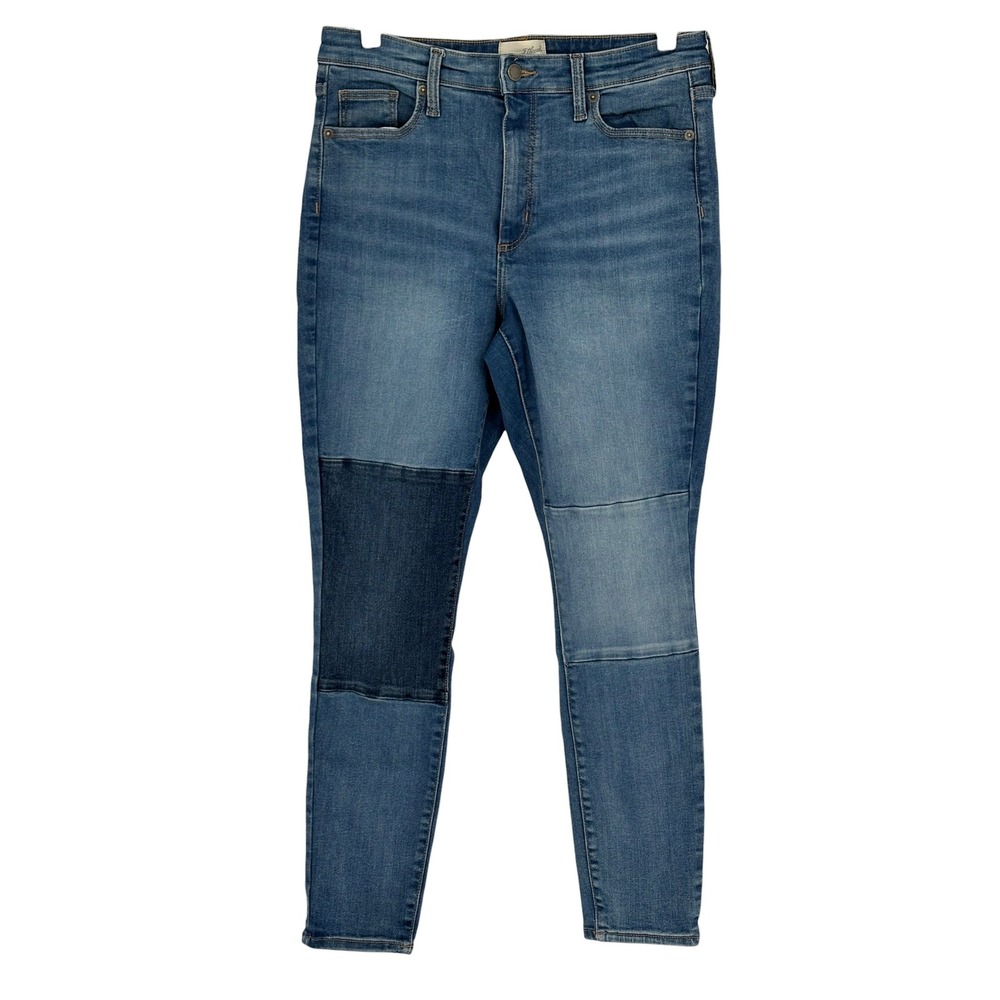 Universal Thread Skinny Jeans Blue Patchwork High Rise Stretch 10/30R